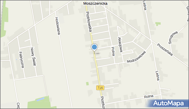 Wola Moszczenicka, Piotrkowska, mapa Wola Moszczenicka