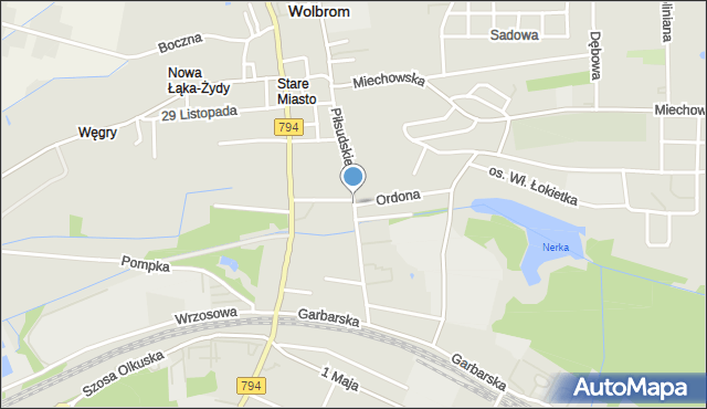 Wolbrom, Piłsudskiego Józefa, marsz., mapa Wolbrom