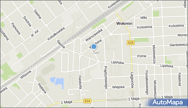 Wołomin, Piaskowa, mapa Wołomin