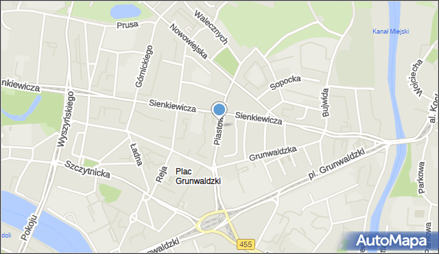 Wrocław, Piastowska, mapa Wrocławia