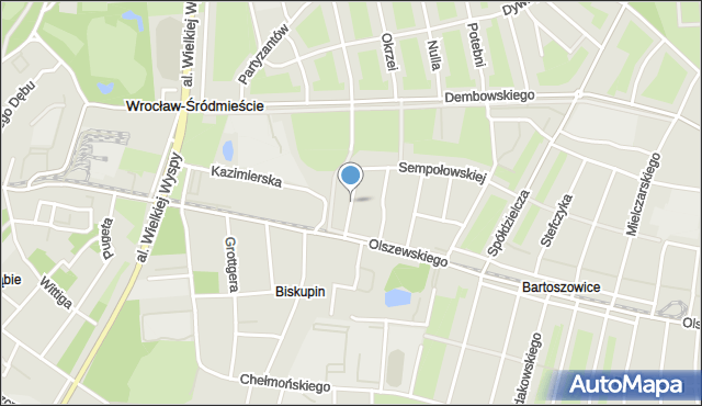 Wrocław, Piramowicza Grzegorza, ks., mapa Wrocławia