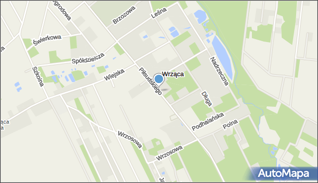 Wrząca gmina Lutomiersk, Piłsudskiego Józefa, marsz., mapa Wrząca gmina Lutomiersk