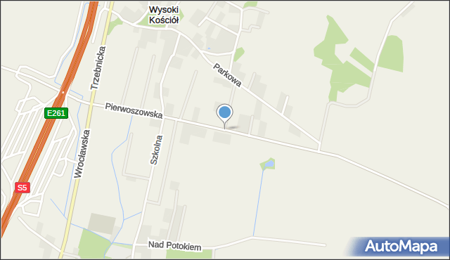 Wysoki Kościół, Pierwoszowska, mapa Wysoki Kościół