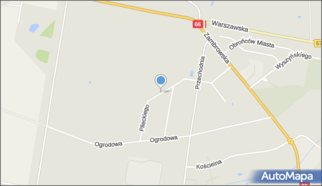 Wysokie Mazowieckie, Pileckiego Witolda, rtm., mapa Wysokie Mazowieckie