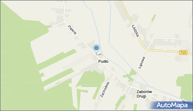 Zaborów Drugi, Piękna, mapa Zaborów Drugi