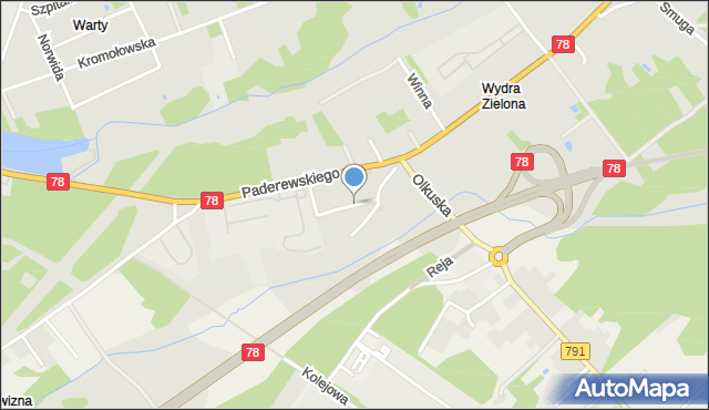 Zawiercie, Pionierów, mapa Zawiercie