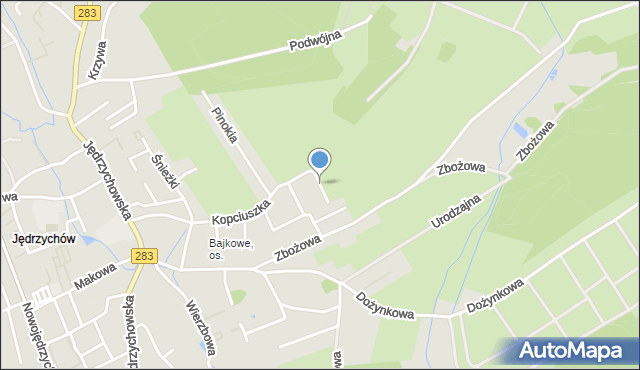 Zielona Góra, Piotrusia Pana, mapa Zielona Góra