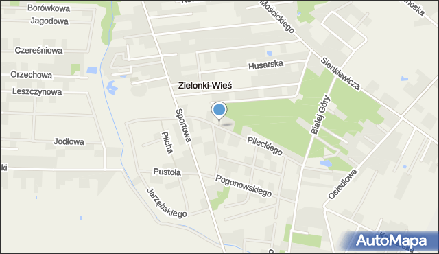 Zielonki-Wieś, Pileckiego Witolda, rtm., mapa Zielonki-Wieś