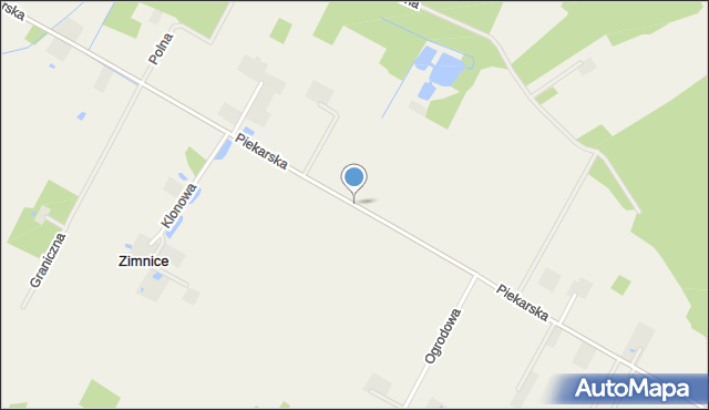 Zimnice, Piekarska, mapa Zimnice