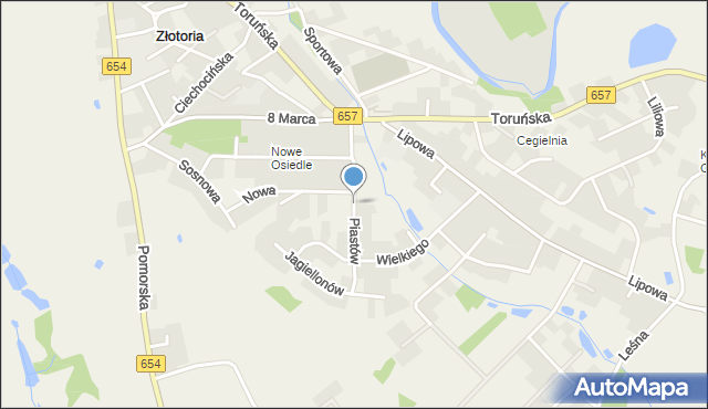 Złotoria gmina Lubicz, Piastów, mapa Złotoria gmina Lubicz