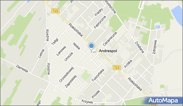 Andrespol, Plac Bankowy, mapa Andrespol