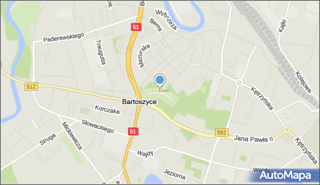 Bartoszyce, Plac Bohaterów Westerplatte, mapa Bartoszyce
