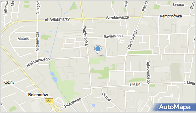 Bełchatów, Plac Narutowicza Gabriela, mapa Bełchatów