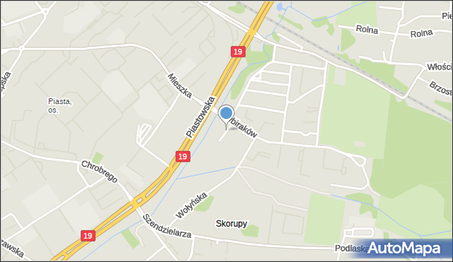 Białystok, Plac Ducha Świętego, mapa Białegostoku