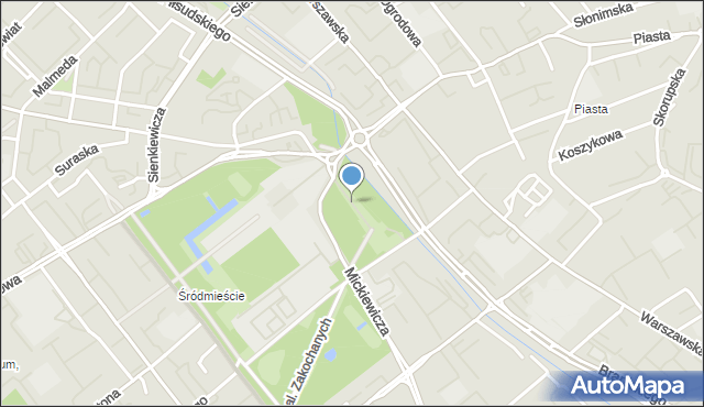 Białystok, Plac Piłsudskiego Józefa, marsz., mapa Białegostoku