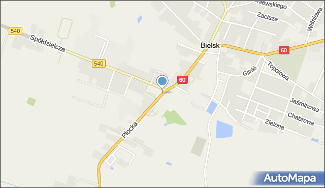 Bielsk powiat płocki, Płocka, mapa Bielsk powiat płocki