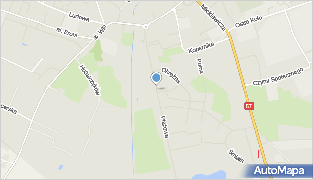 Biskupiec powiat olsztyński, Plażowa, mapa Biskupiec powiat olsztyński