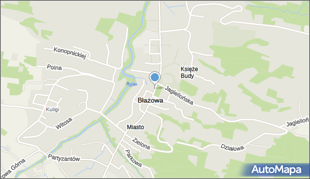 Błażowa, Plac Jana Pawła II, mapa Błażowa