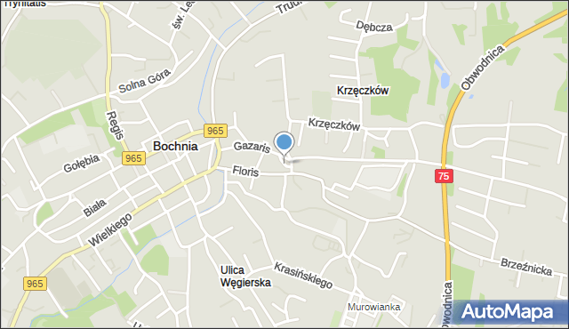 Bochnia, Plac Bolesława Wstydliwego, mapa Bochni