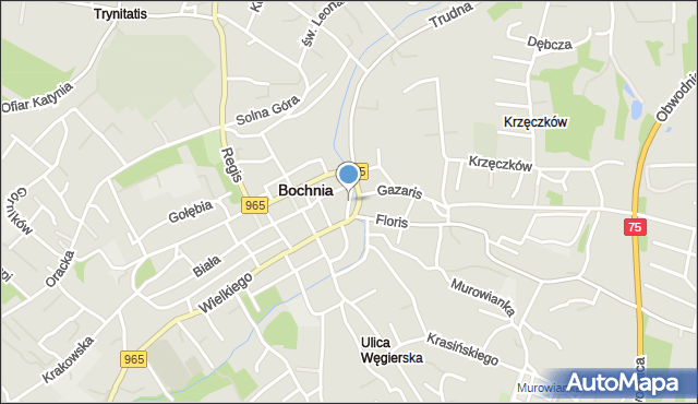 Bochnia, Plac Pułaskiego Kazimierza, gen., mapa Bochni