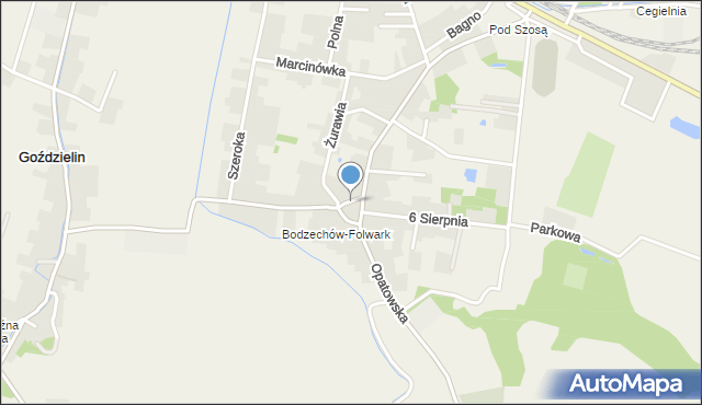 Bodzechów, Plac Zborny, mapa Bodzechów