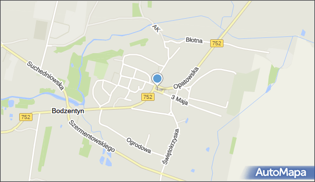 Bodzentyn, Plac Żwirki, mapa Bodzentyn