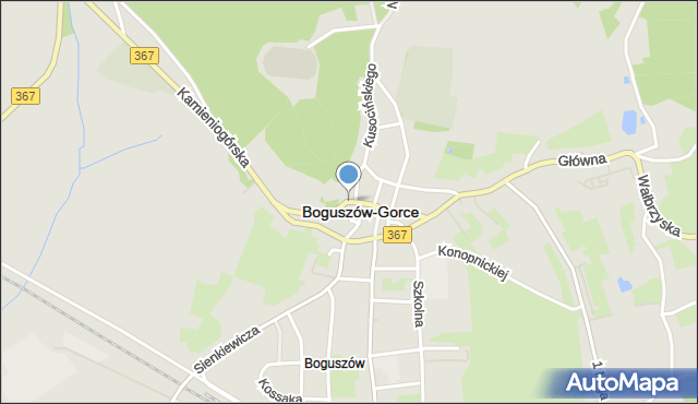 Boguszów-Gorce, Plac Jana Pawła II, mapa Boguszów-Gorce