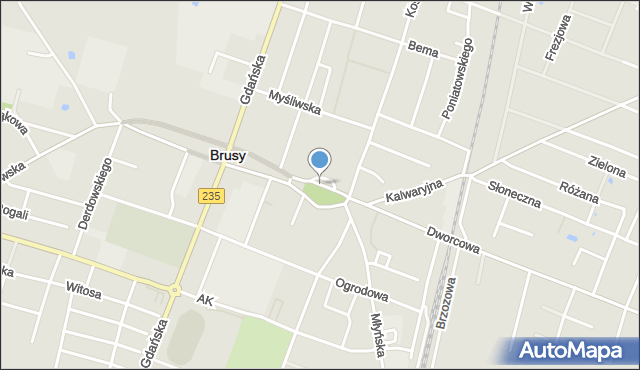 Brusy, Plac Jana Pawła II, mapa Brusy