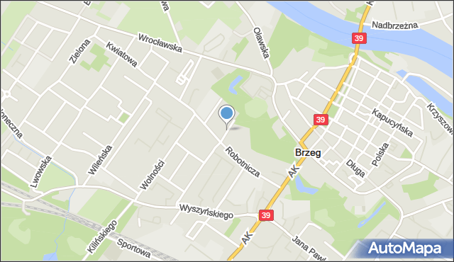 Brzeg, Planty, mapa Brzeg