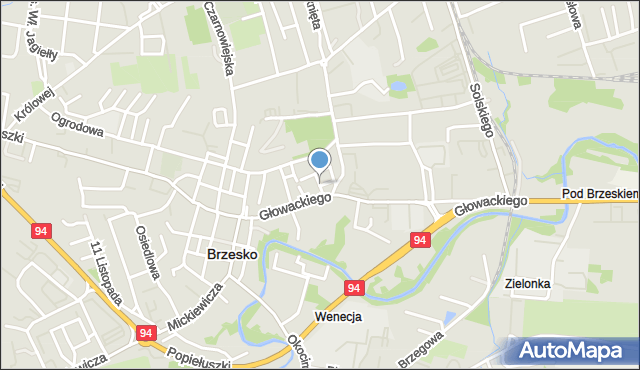 Brzesko, Plac Zwycięstwa, mapa Brzesko
