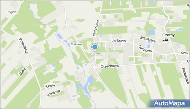 Budy-Grzybek, Platanowa, mapa Budy-Grzybek