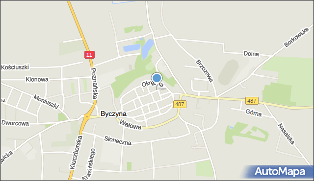 Byczyna powiat kluczborski, Plac Wolności, mapa Byczyna powiat kluczborski