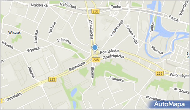 Bydgoszcz, Plac Poznański, mapa Bydgoszczy