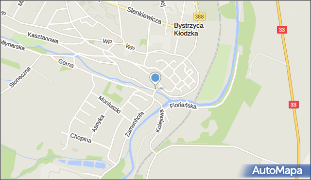 Bystrzyca Kłodzka, Plac Szpitalny, mapa Bystrzyca Kłodzka