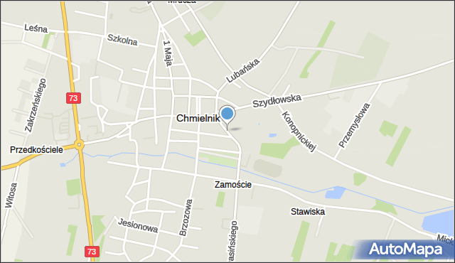 Chmielnik powiat kielecki, Plac Kościelny, mapa Chmielnik powiat kielecki