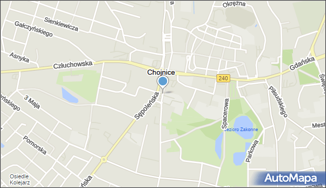 Chojnice, Plac Piastowski, mapa Chojnic