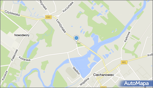 Ciechanowiec, Plac Jana Pawła II, mapa Ciechanowiec