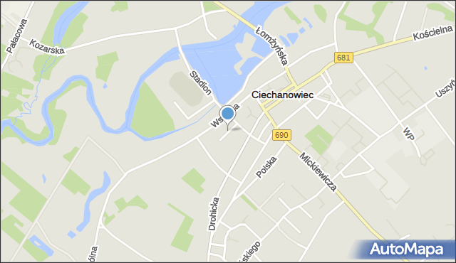 Ciechanowiec, Plac Odrodzenia, mapa Ciechanowiec