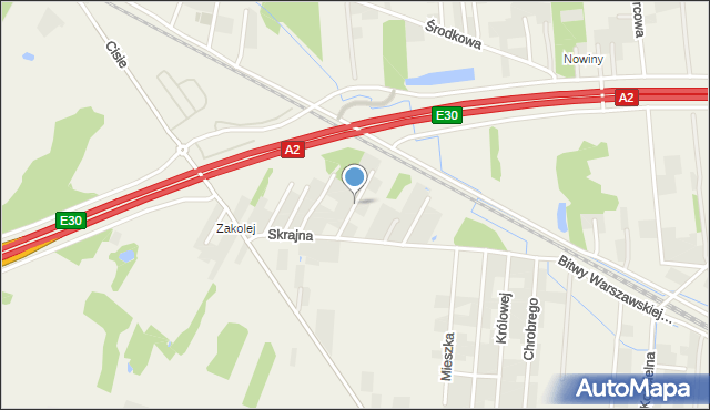 Cisie gmina Halinów, Platynowa, mapa Cisie gmina Halinów