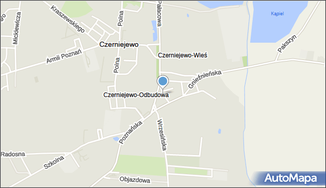 Czerniejewo, Plac Kopczyńskiego Onufrego, ks., mapa Czerniejewo