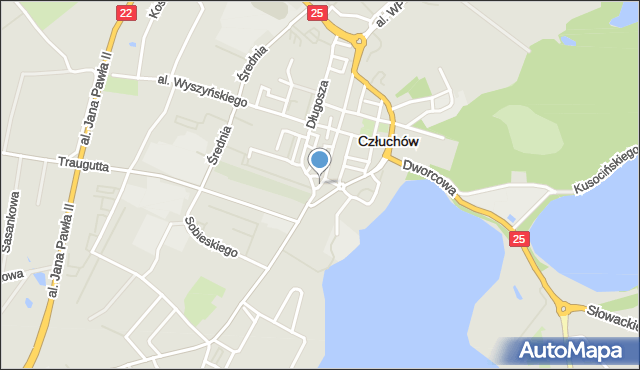 Człuchów, Plac Bohaterów, mapa Człuchów