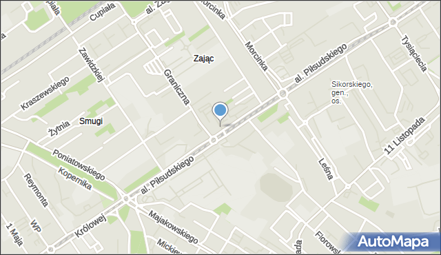 Dąbrowa Górnicza, Plac Pamięci Zbrodni Katyńskiej, mapa Dąbrowa Górnicza