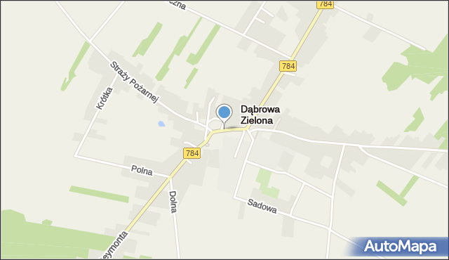 Dąbrowa Zielona, Plac Kościuszki Tadeusza, gen., mapa Dąbrowa Zielona