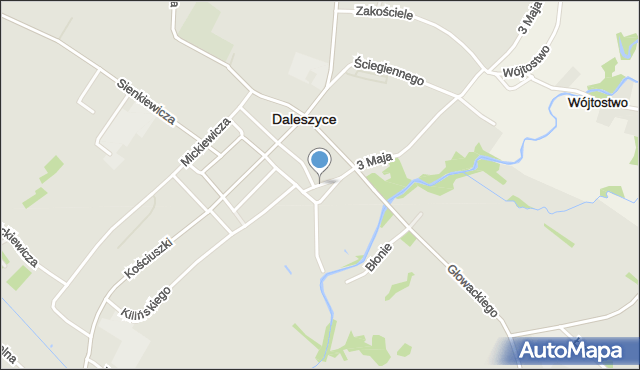 Daleszyce, Plac Cedry, mapa Daleszyce