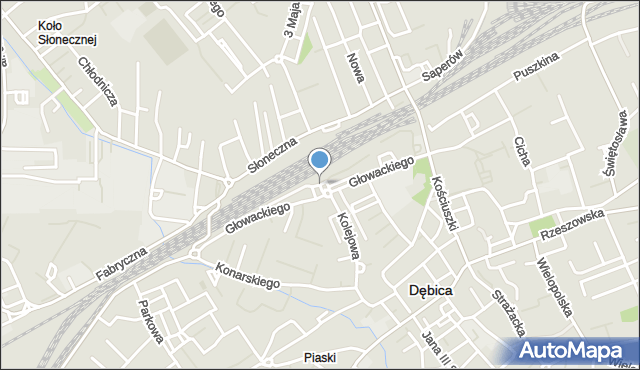 Dębica, Plac Sybiraków, mapa Dębicy