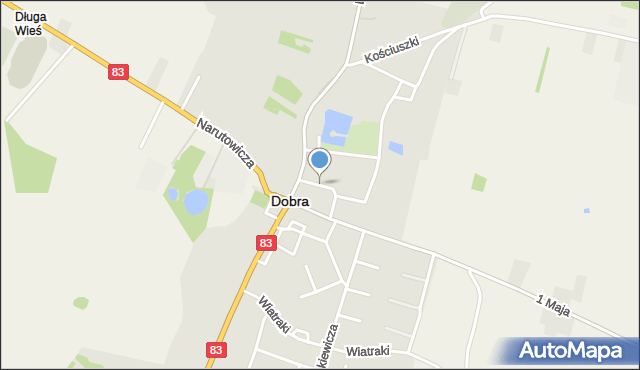Dobra powiat turecki, Plac Wojska Polskiego, mapa Dobra powiat turecki