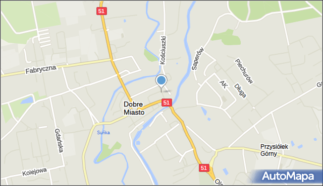Dobre Miasto, Plac św. Katarzyny Aleksandryjskiej, mapa Dobre Miasto