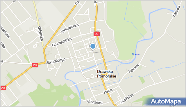 Drawsko Pomorskie, Plac Konstytucji, mapa Drawsko Pomorskie