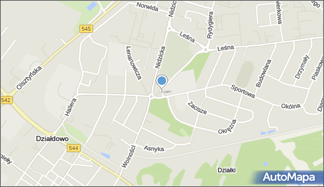 Działdowo, Plac Nowowiejskiego Antoniego Juliana, abp., mapa Działdowo
