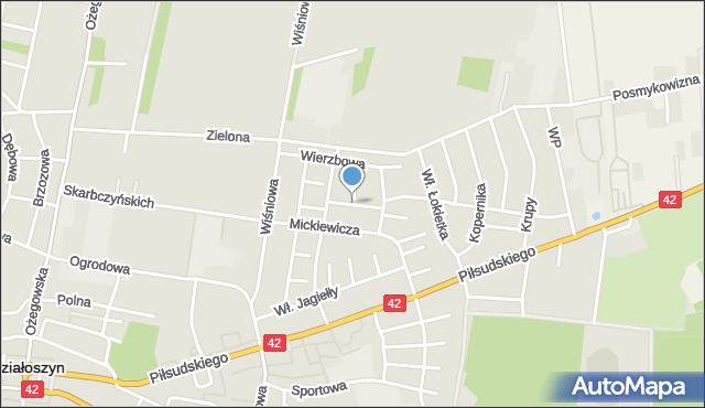 Działoszyn powiat pajęczański, Plac Geodetów, mapa Działoszyn powiat pajęczański